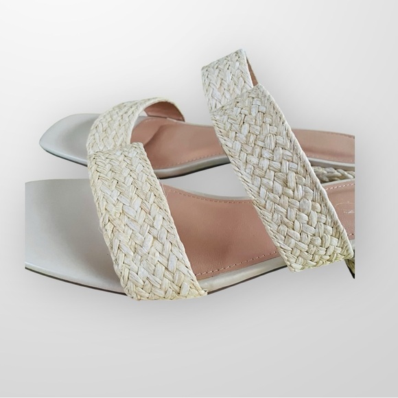 Joie Niki Natural Raffia Woven Block Heel Women's Cream Size 9  Sandals - Picture 9 of 10